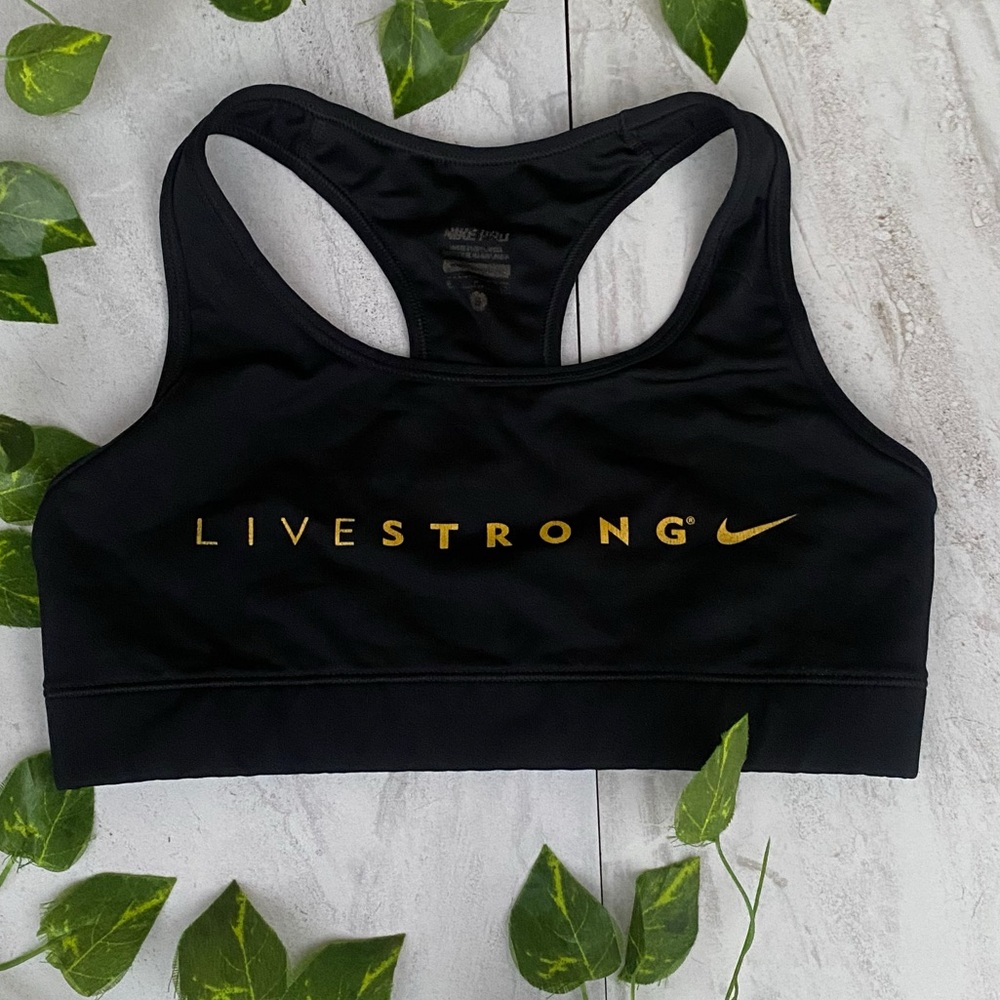 Nike Pro Dri-fit Live Strong Athletic Workout Sports Bra Track Sleeveless Top